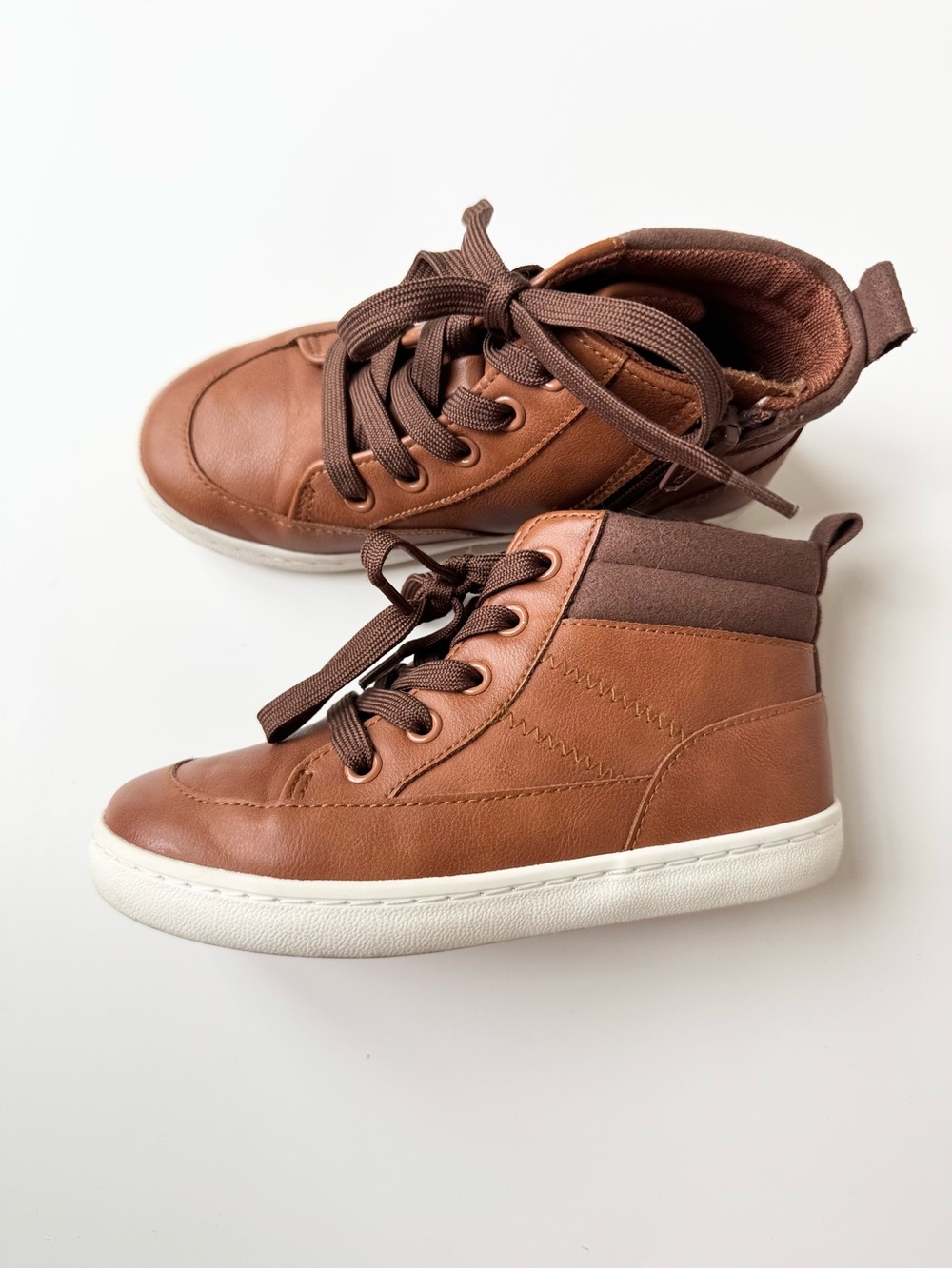 Cat & Jack Brown Kids High-Top Sneakers with White Sole